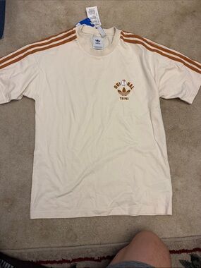 Adidas Taipei Taiwan fried chicken Cream with Brown Shoulder Stripes